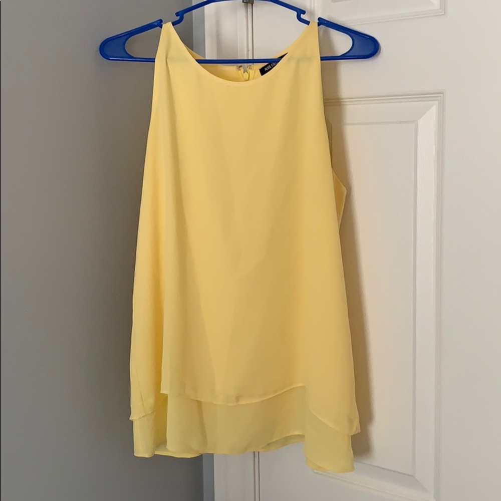 Yellow silky tank top
